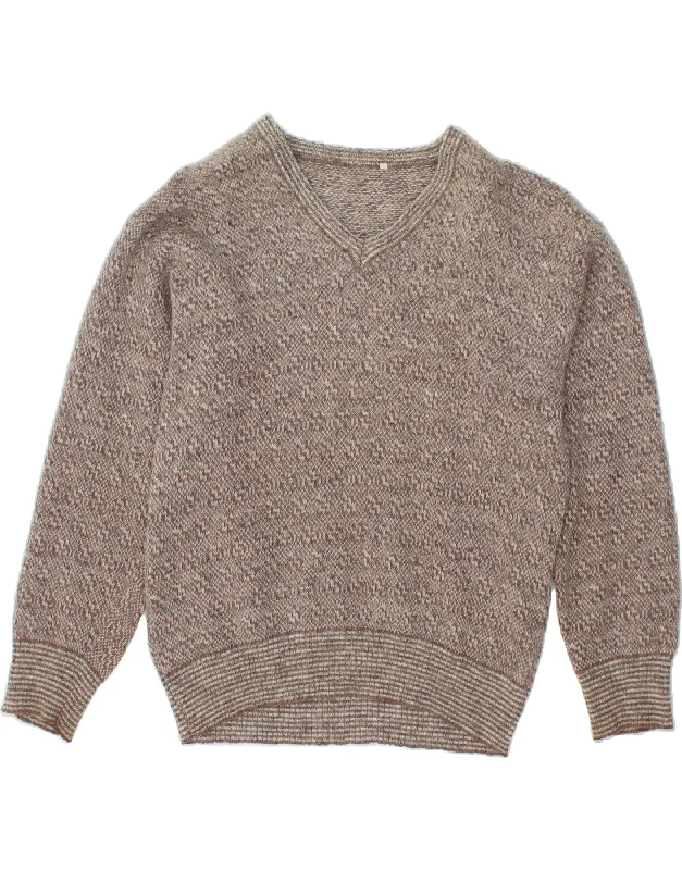Extra Savings VINTAGE Womens V-Neck Jumper Sweater UK 18 XL Grey