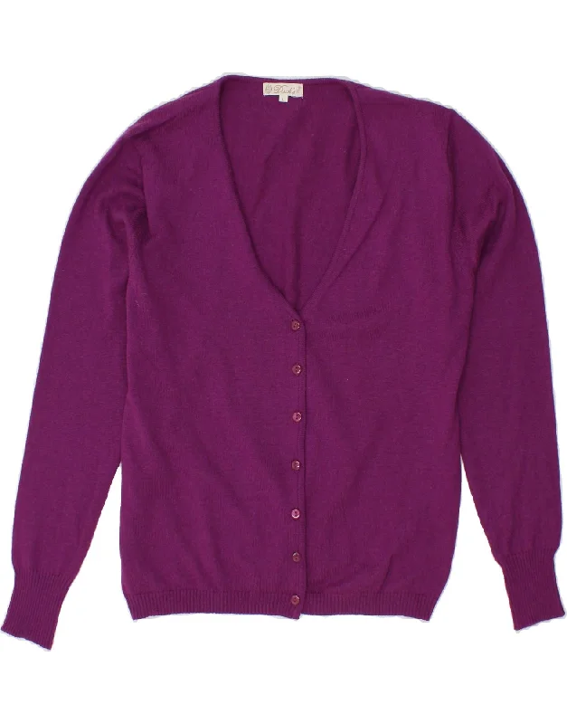 Hurry In DACK'S Womens Cardigan Sweater UK 16 Large Purple Wool