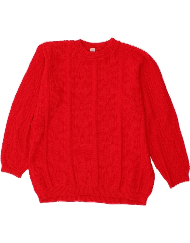 New Deals VINTAGE Womens Crew Neck Jumper Sweater UK 16 Large Red