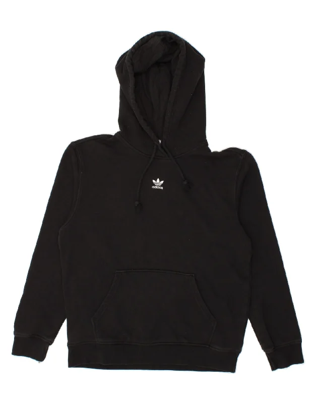 Discount Extravaganza ADIDAS Womens Hoodie Jumper UK 12 Medium Black Cotton