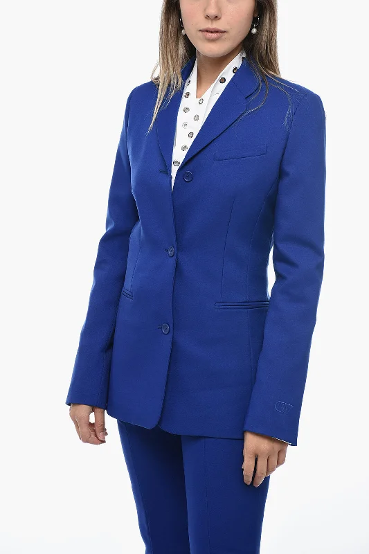 Midnight Madness Off-White Tailored Blazer With Welt Pocket 42 Italian Size