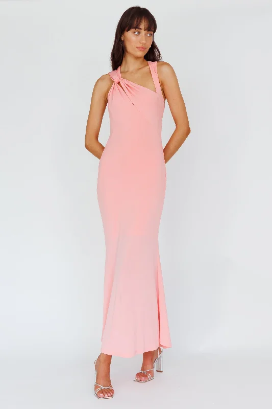 Flash Deals Karyl Shoulder Sash Midi Dress Apricot