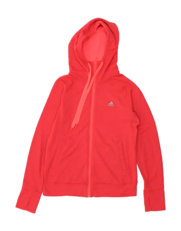 Exclusive Savings ADIDAS Womens Climalite Zip Hoodie Sweater UK 14 Medium Red
