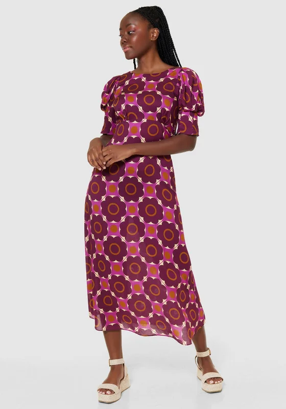 Exclusive Offers Closet London Flower Print V-Back Maxi Dress, Maroon