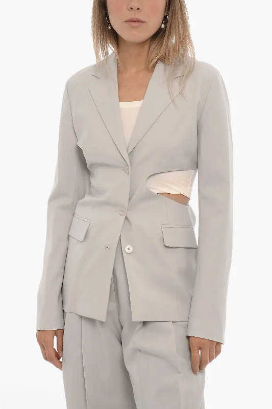 New Arrival Low Classic Wool Slim Fit Single-Breasted Blazer With Cut-Out Detail M Standard Size New Arrival Low Classic Wool Slim Fit Single-Breasted Blazer With Cut-Out Detail M Standard Size