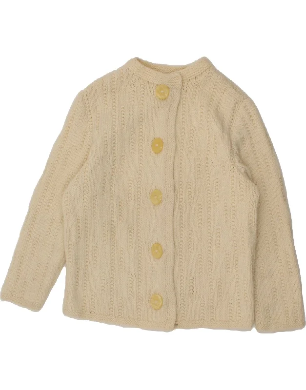Overstock Sale VINTAGE Womens Cardigan Sweater UK 14 Large Beige