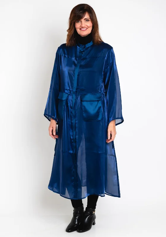 Closeout Sale Malissa J One Size Sheer Mesh Coat Dress, Blue