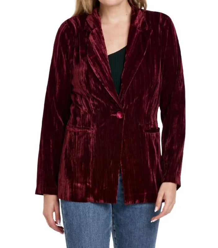 Unmissable Offer Wylie Velvet Blazer In Red Plum