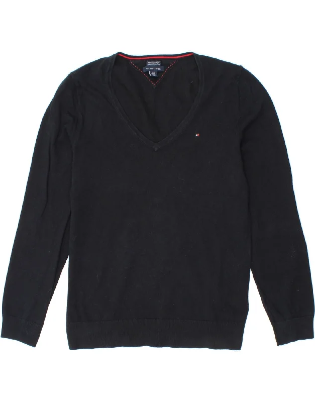 Discount Deals TOMMY HILFIGER Womens V-Neck Jumper Sweater UK 14 Large Navy Blue Cotton Discount Deals TOMMY HILFIGER Womens V-Neck Jumper Sweater UK 14 Large Navy Blue Cotton