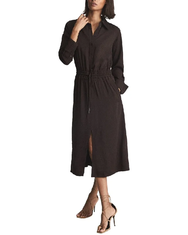 Hot Deal Reiss Astrid Plain Belted Midi Dress